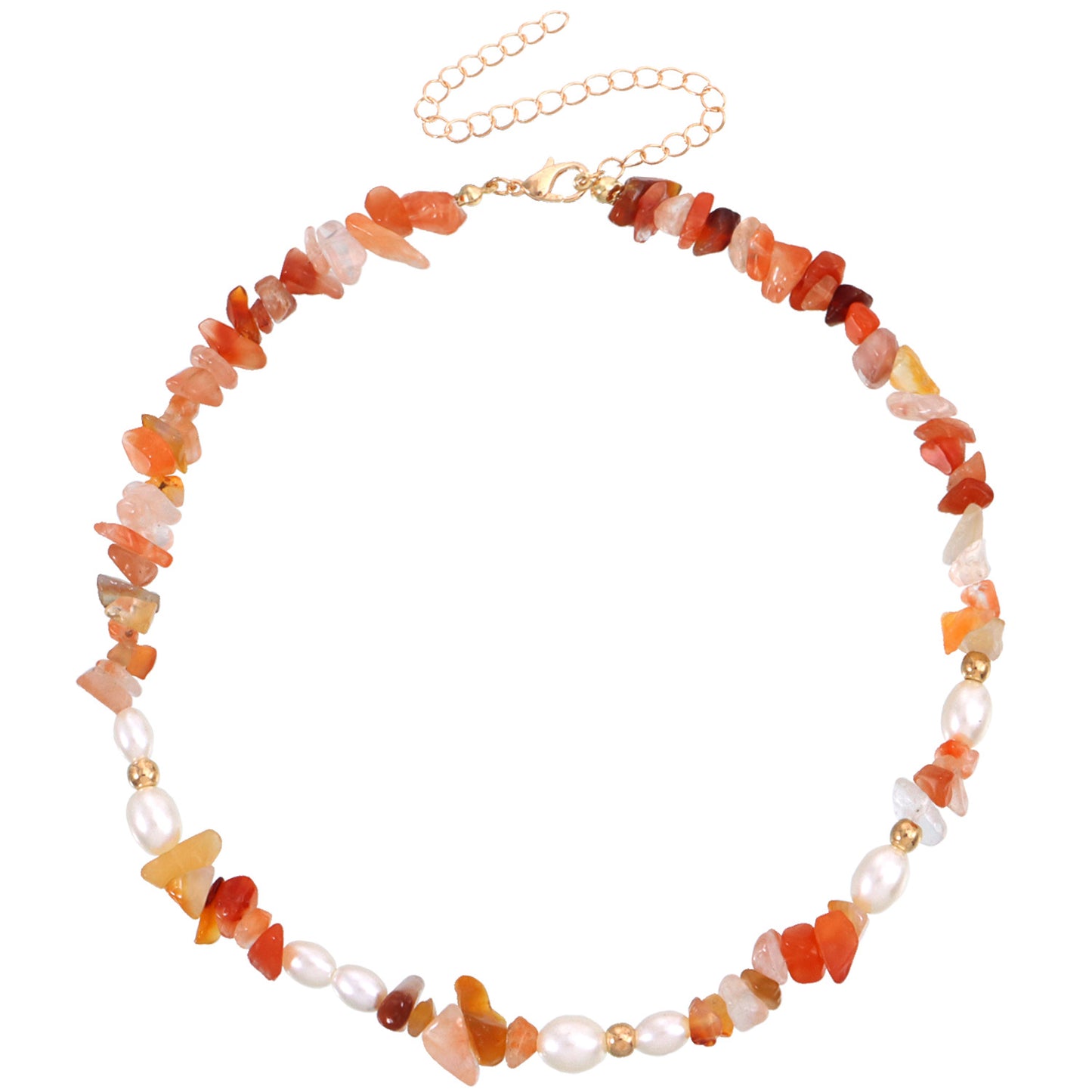 Bohemian Style Geometric Pendant Necklace with Gemstone Accents for Women