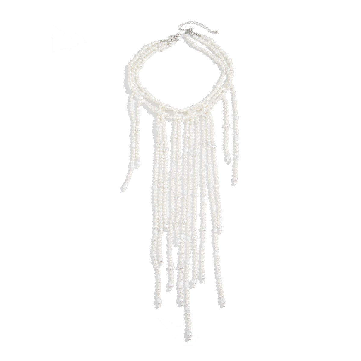 Collana a catena a sfera con nappa multistrato geometrica vintage da donna