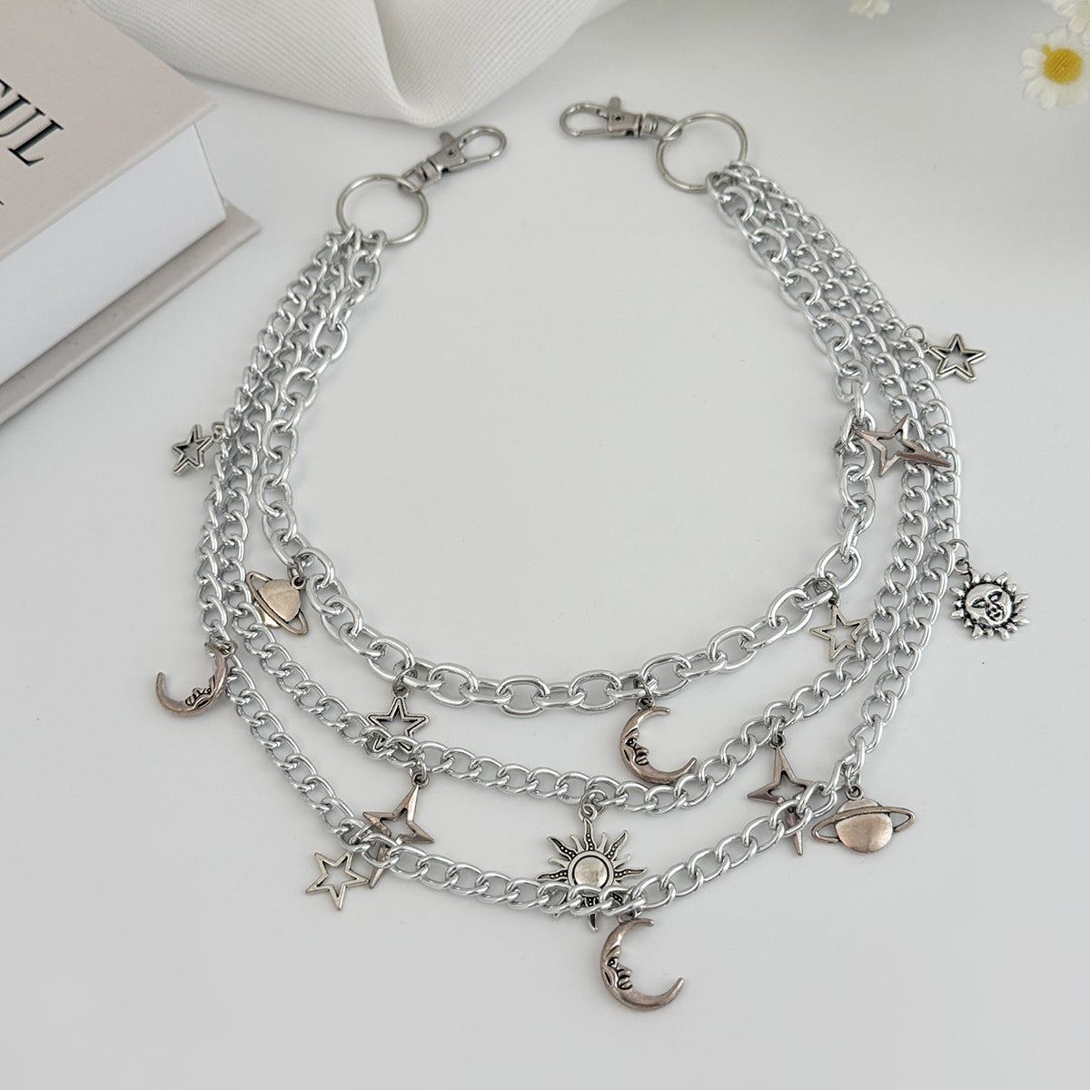 Punk Hip-hop Star Aluminum Alloy Alloy Women's Waist Chain with Tassel