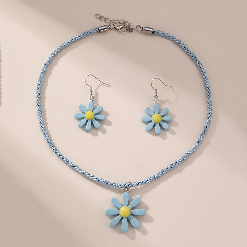 Set collana a forma di fiocco minimalista in acrilico per bambine con ciondolo in resina e catena di perline per bambini dai 3 ai 10 anni