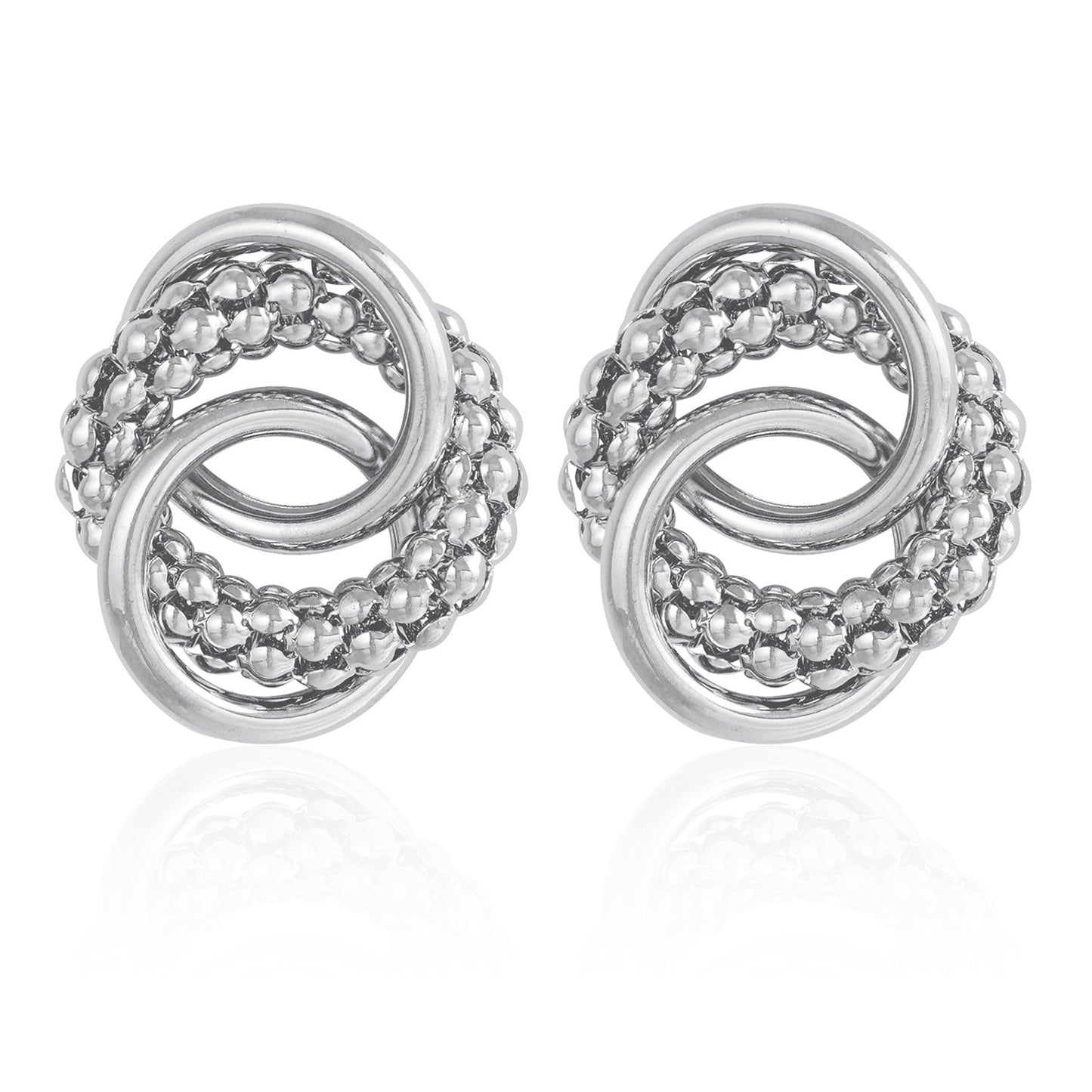 Minimalist Geometric Circular Metal Stud Earrings with Plating Finish for Women