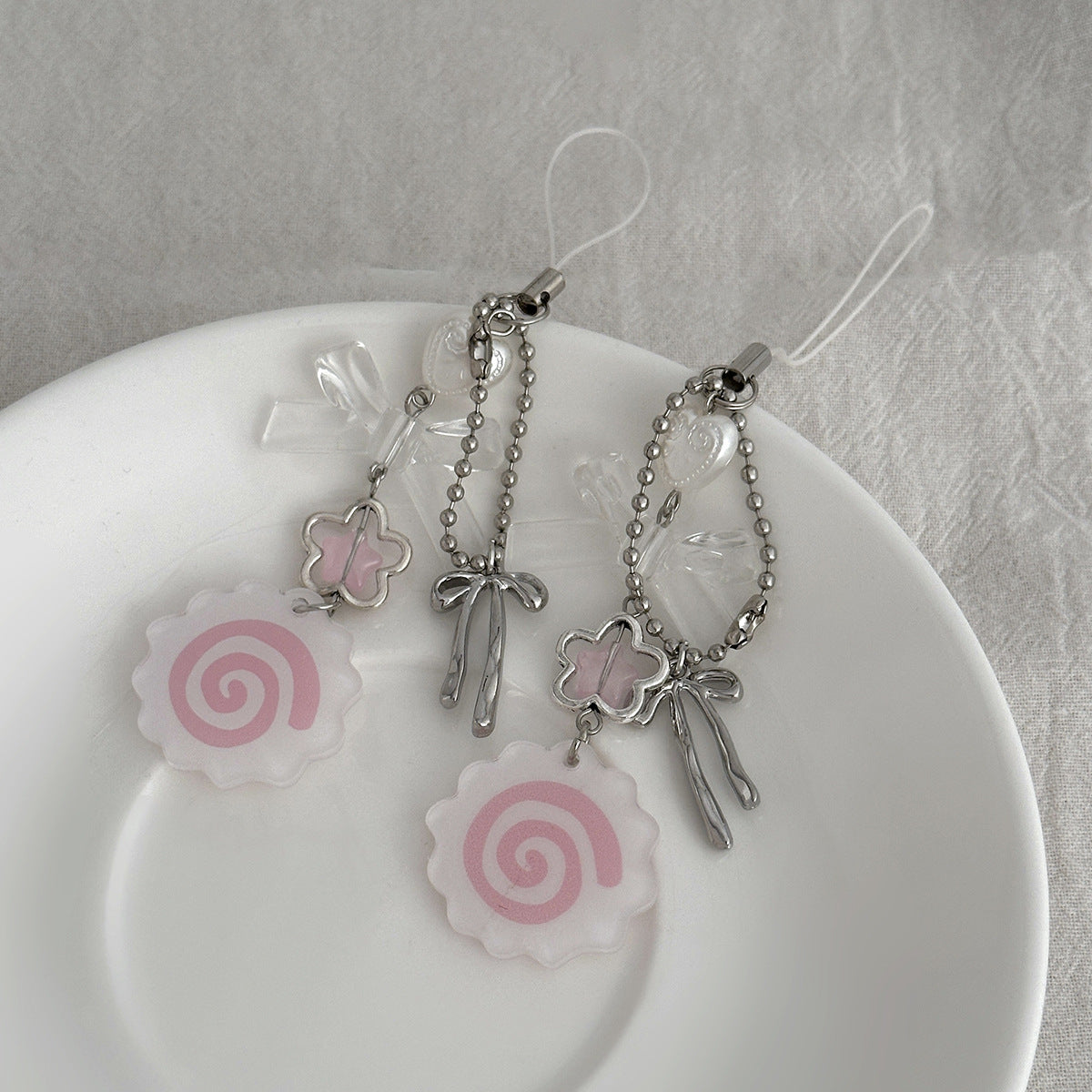Sweet Acrylic Butterfly Heart Teardrop Keychain Set