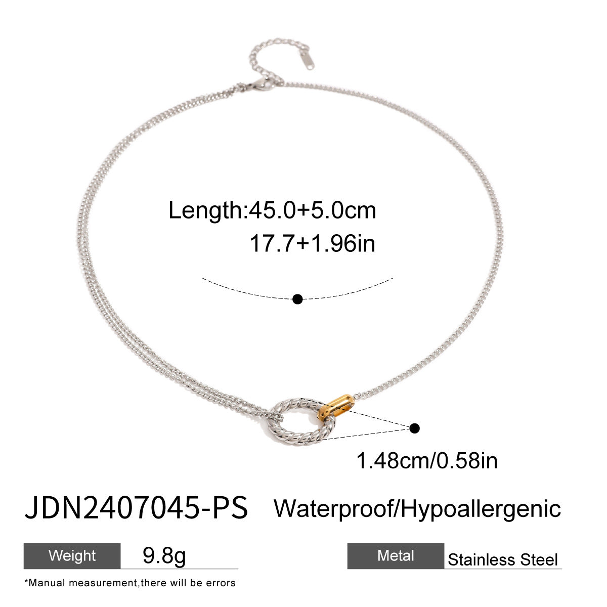 Minimalist Geometric Stainless Steel Necklace with Titanium Steel Pendant and Plated Finish for Women