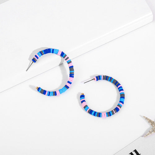 Orecchini Bohemian Geometrici Rotondi in Resina Fatti a Mano Colorati a Cerchio Unisex