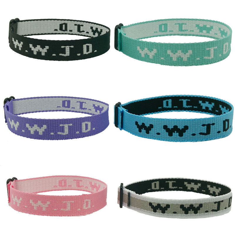 Casual Sporty Unisex Nylon Letter Wristband Bracelet Adjustable