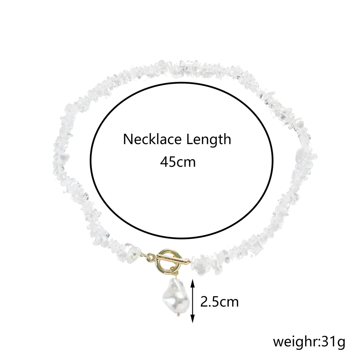 Bohemian Sweet Geometric Pearl Plated Ball Chain Necklace for Women