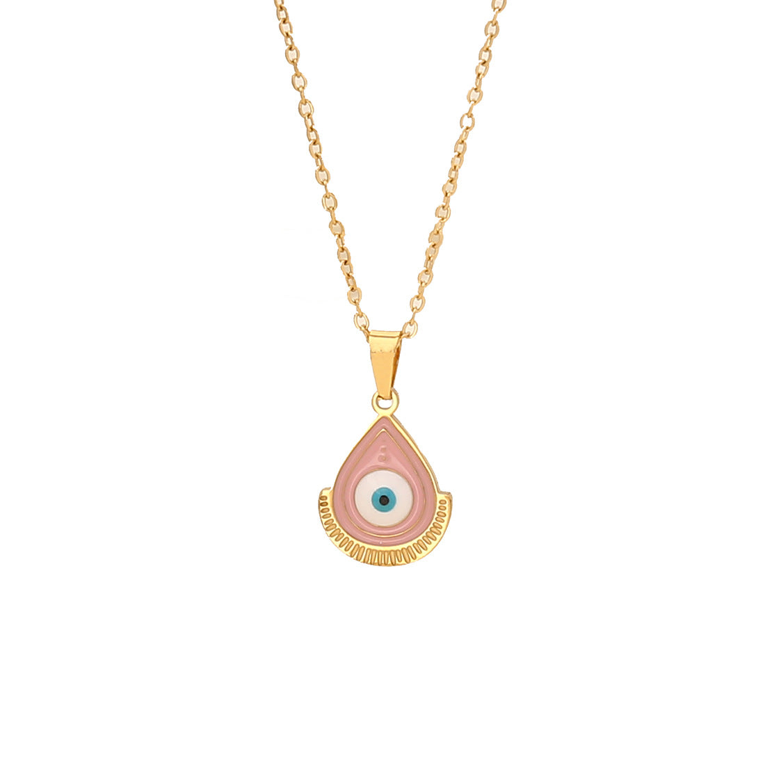 Collana alla Moda a Cuore Rosa con Fiori e Pendente a Farfalla in Acciaio Inossidabile da Donna