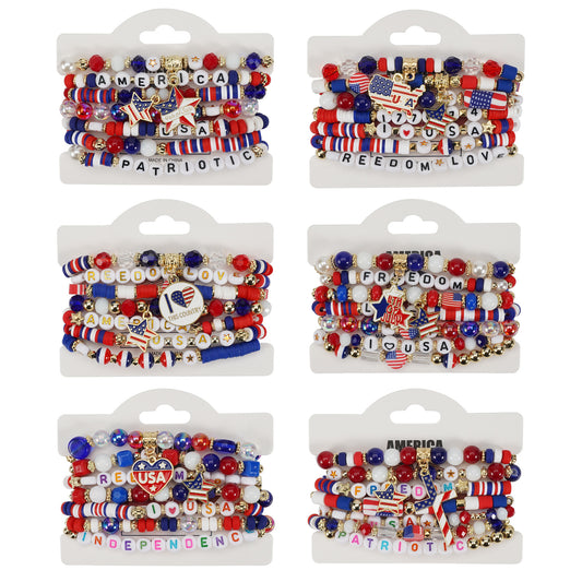 Bracciale Geometrico in Resina Regalo Unisex Patriottico