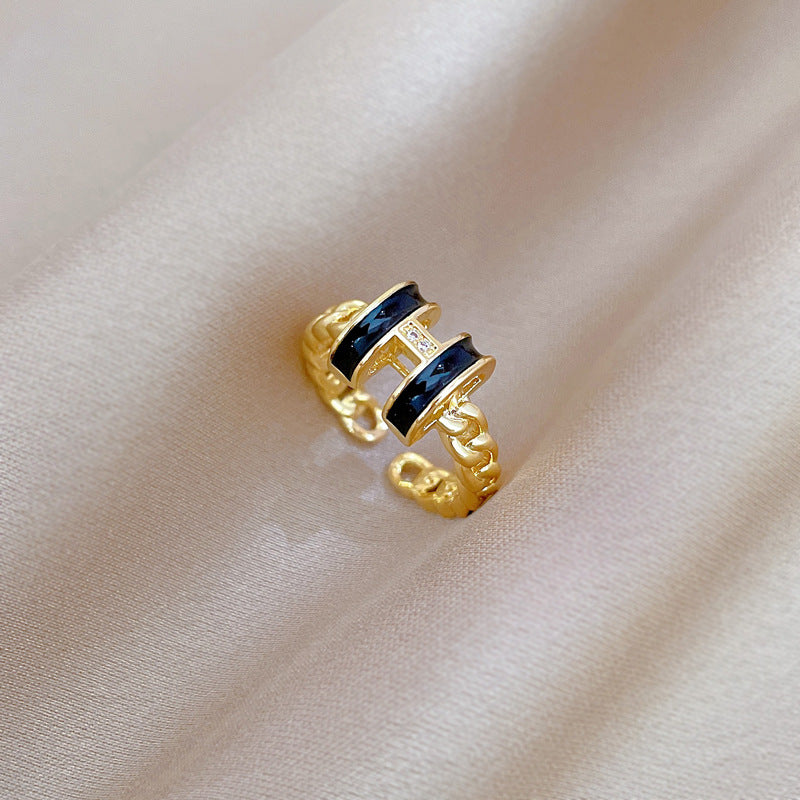 Sweet Minimalist Gold Plated Brass Crown Ring with Rhinestones Adjustable Open Band for Women and Couples