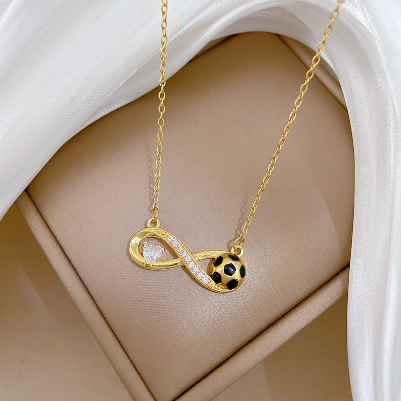 Minimalist Sweet Geometric Titanium Steel Plated Necklace with Brass Pendant for Unisex