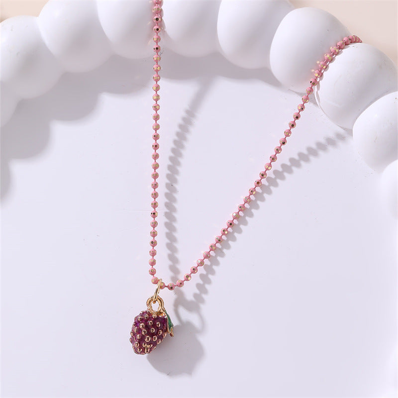 Cute Giraffe Pendant Necklace for Girls with Bowknot Design, Glass Bead Accents, Alloy Charm, Sweet Floral Pattern, Adjustable Length Chain