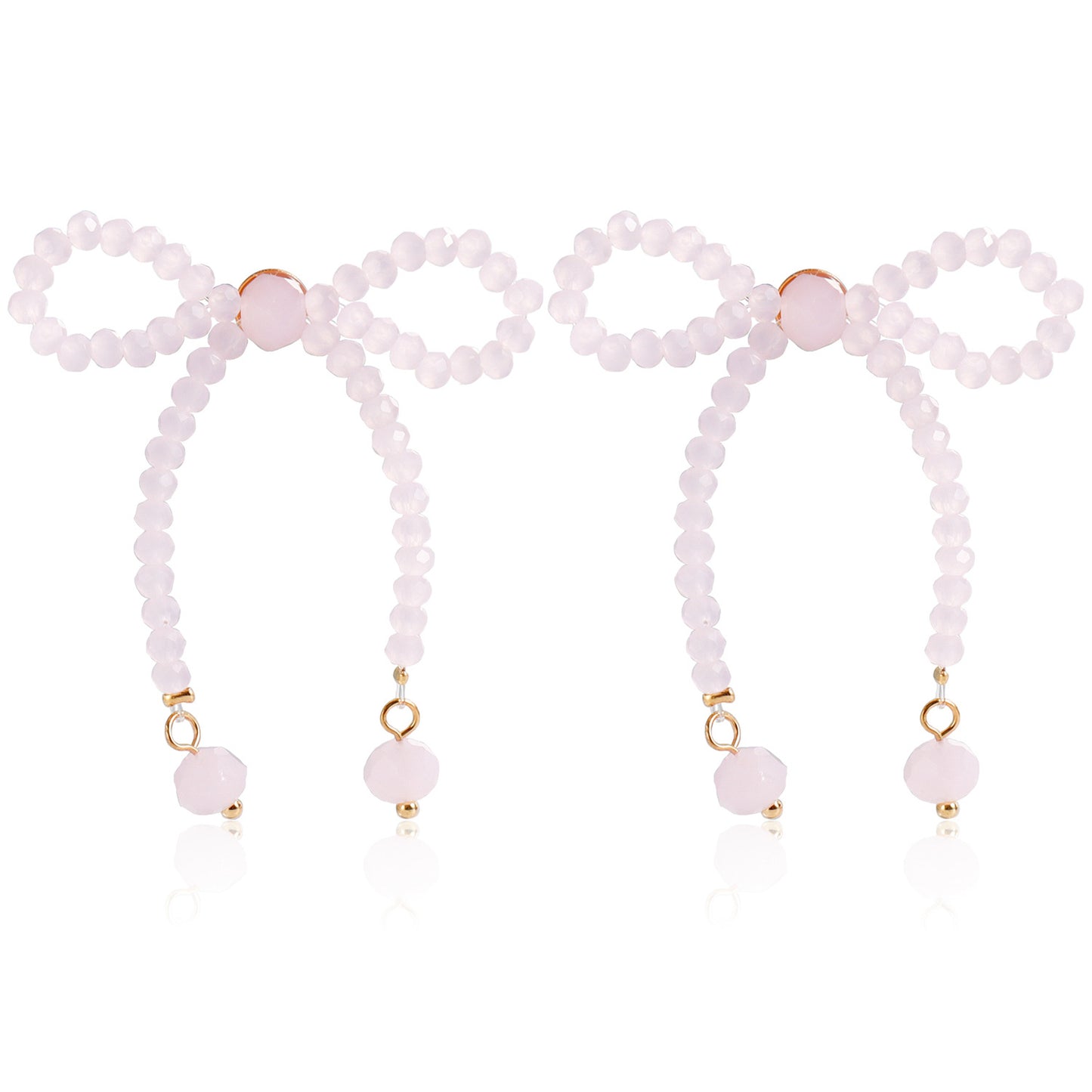 Pendientes Vintage Tejidos a Mano con Forma de Lazo Estilo Perla para Mujer con Acabado Chapado