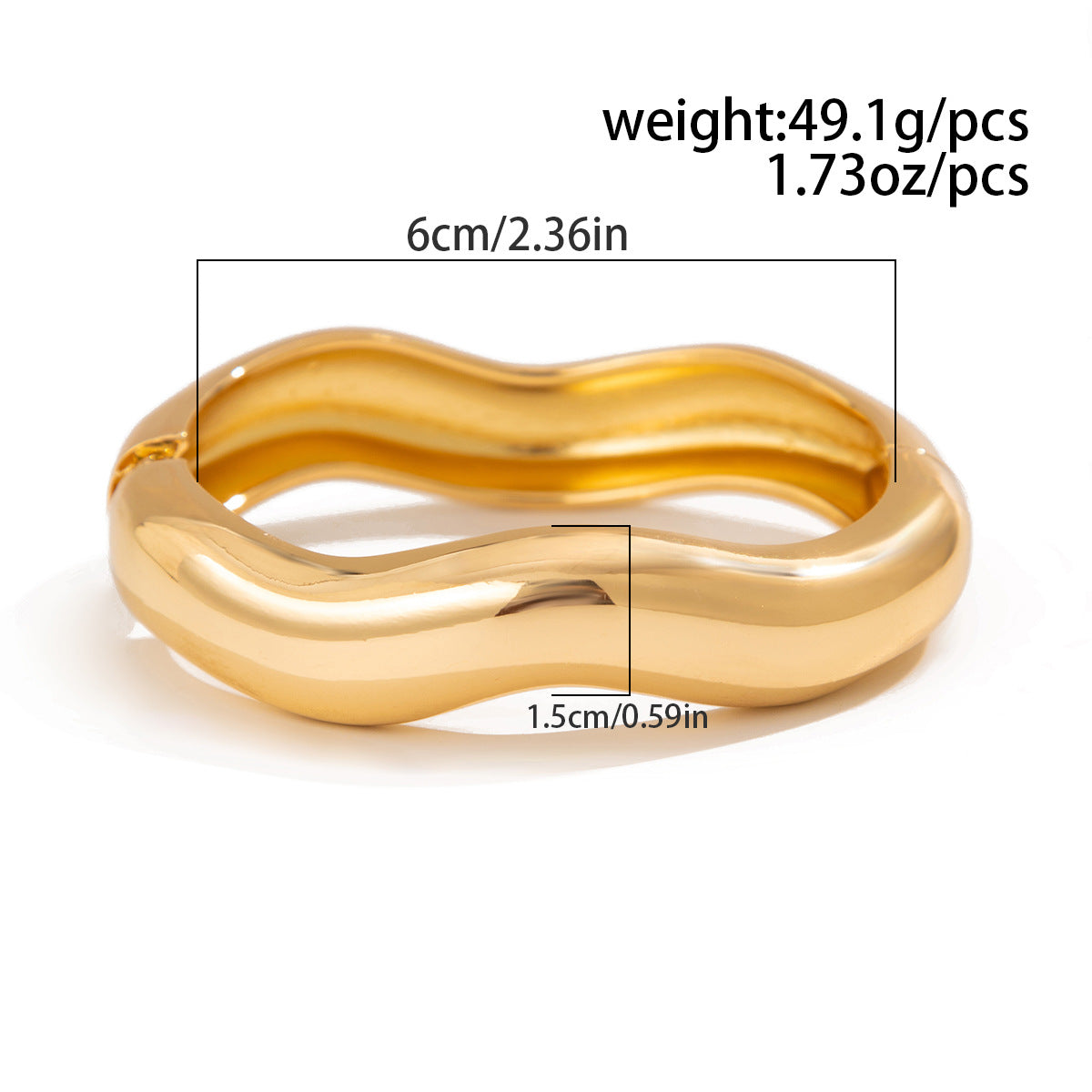 Luxury Elegant Geometric Teardrop Plated Alloy Cuff Bracelet for Women