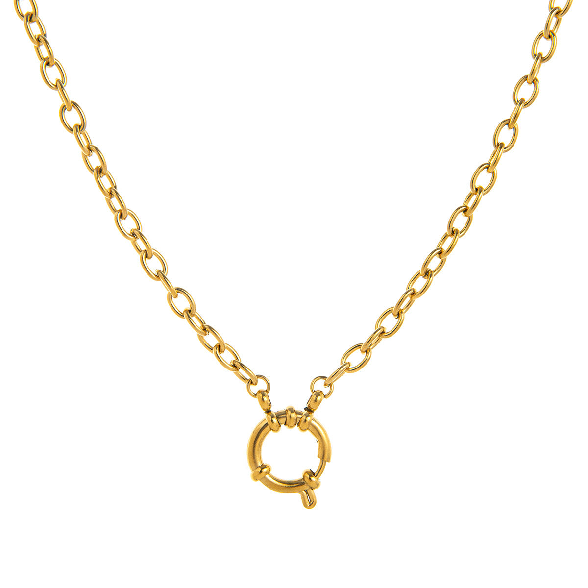 Minimalist 18K Gold Plated Titanium Steel Butterfly Charm Bar with Shell Conch Elements for Women