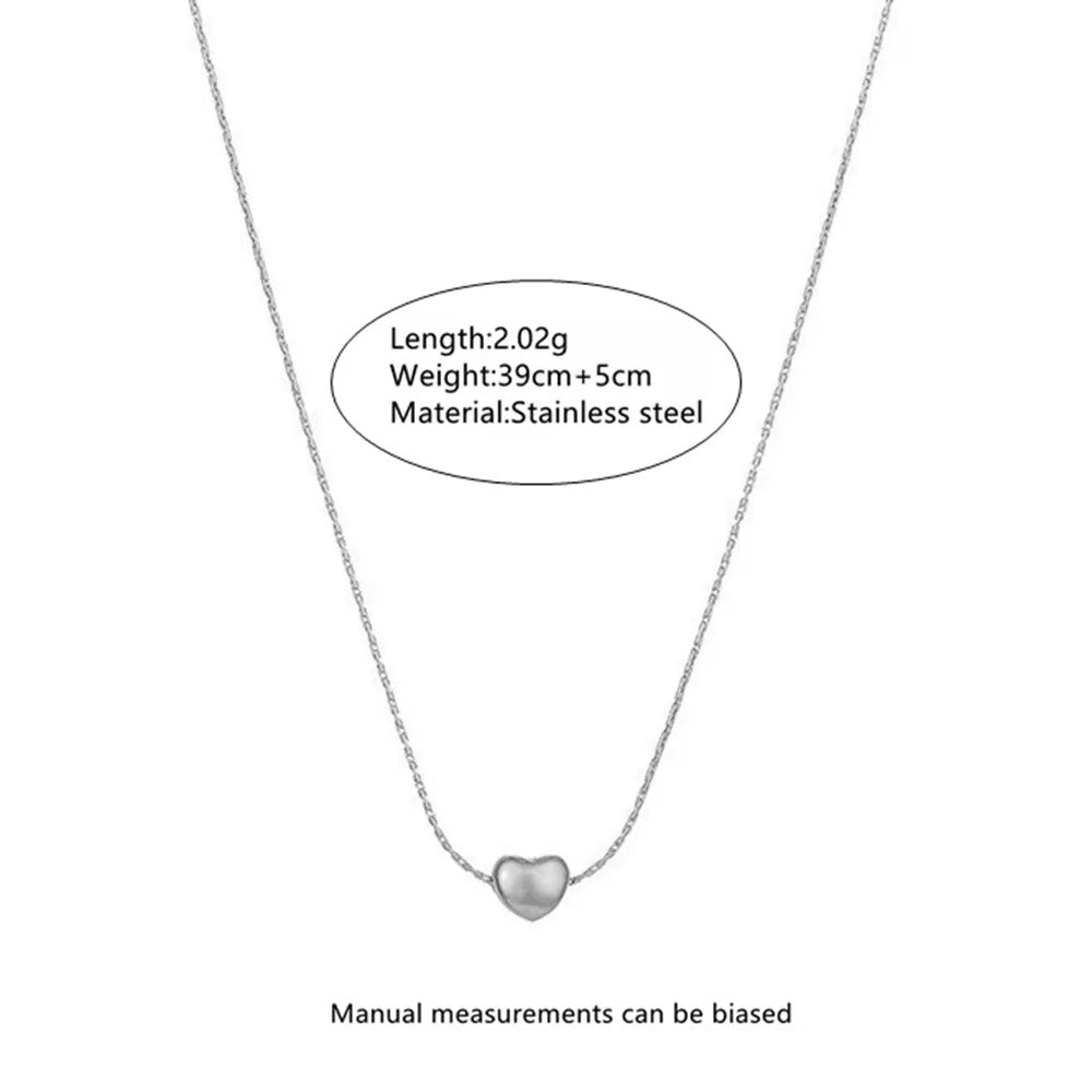 Elegante collana a cuore placcata in acciaio inossidabile da donna