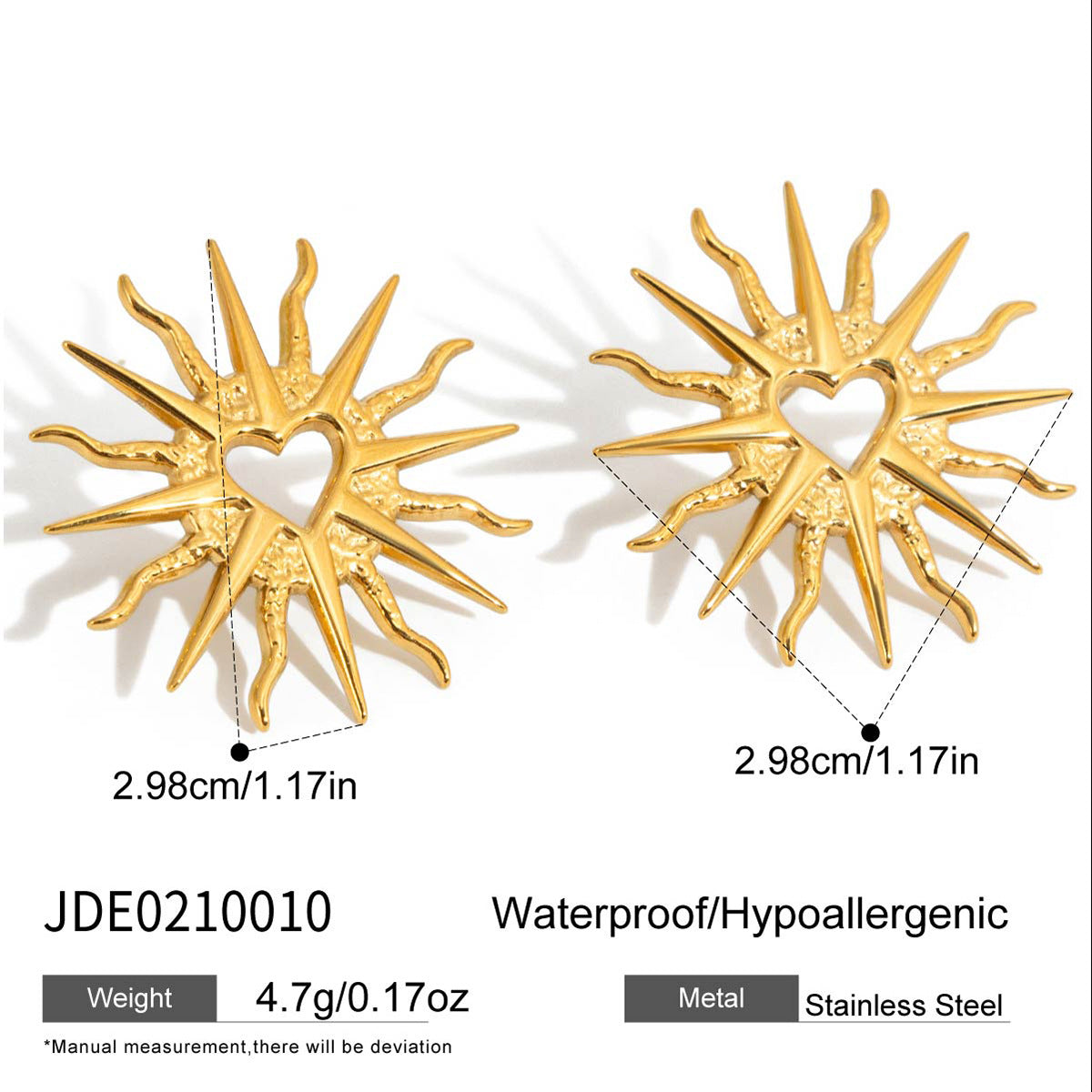 Collana da donna a catena con perline in zircone, in acciaio al titanio placcato oro 18 carati, con goccia d'acqua geometrica di lusso