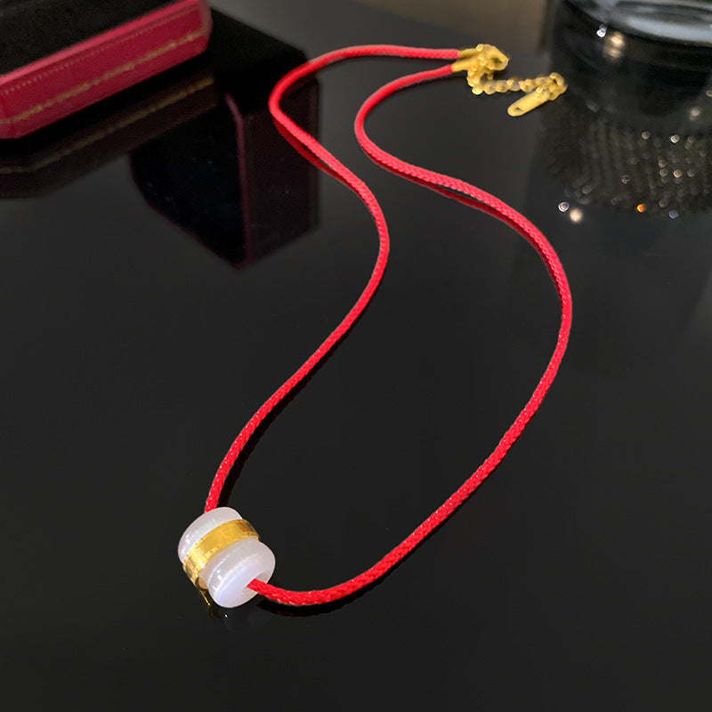 Sweet Sporty Fruit Geometric Acrylic Pendant Necklace with Plated Finish