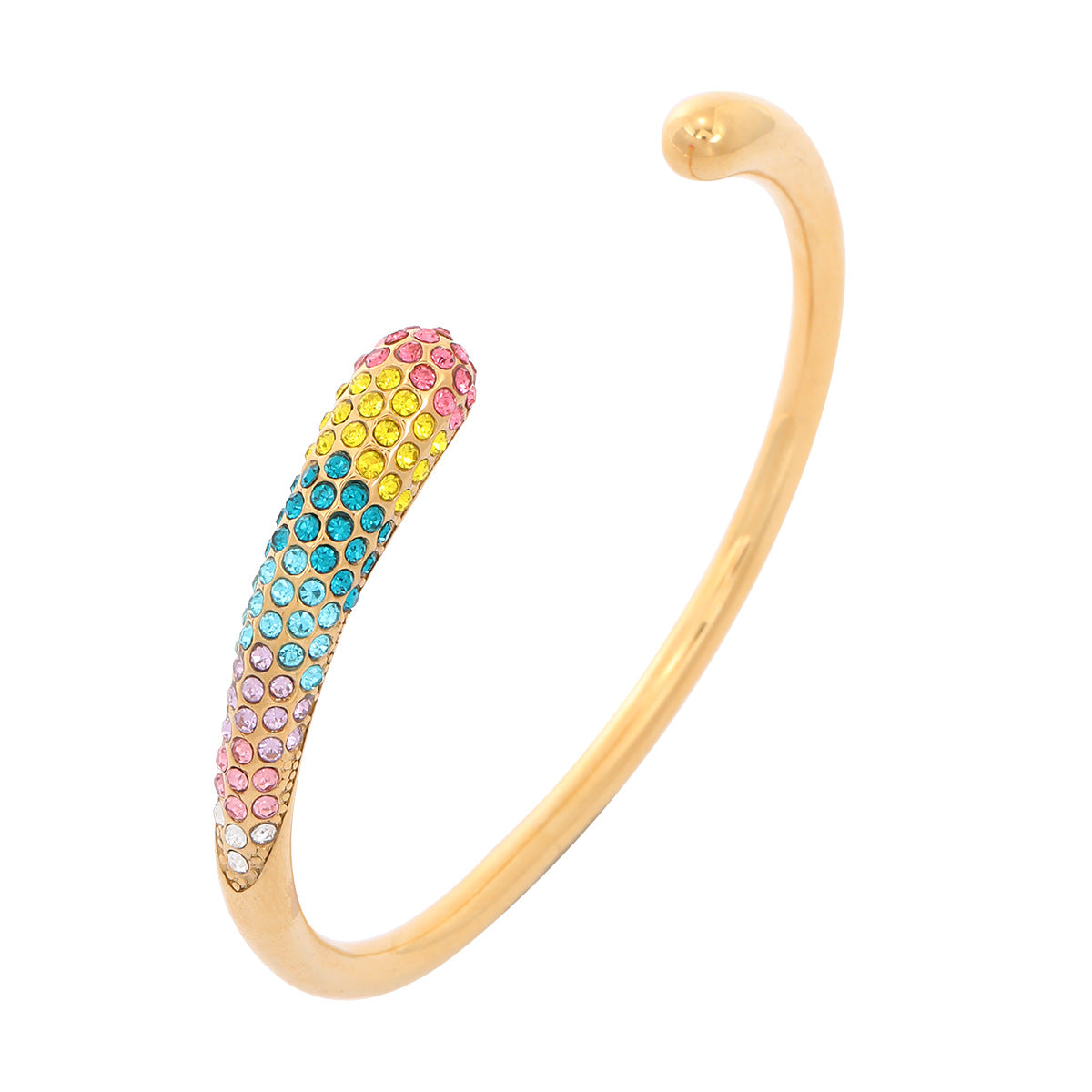 Fashionable OL Style Pearl-Embellished Titanium Steel Bracelet for Women with 18K Gold Plating
