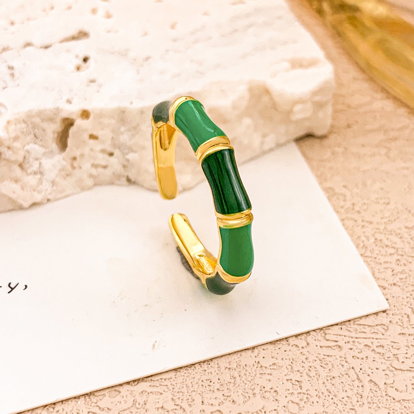Sweet Floral Enamel Plated Alloy Ring for Women