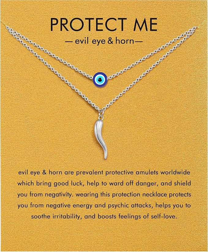 Fashionable Stainless Steel Evil Eye Twisted Horn Chili Pendant Necklace with Cable Chain for Women