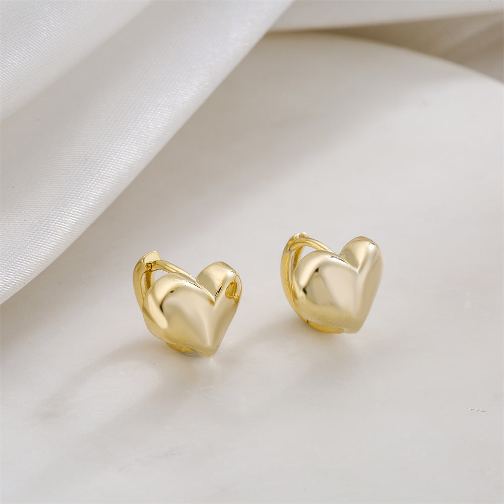 Minimalist Geometric Copper Earrings with 14K Gold Plating and 925 Sterling Silver Posts for Women