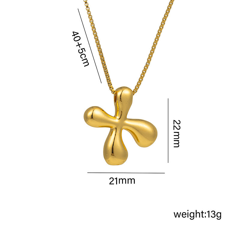 Bonito collar con dije de burbuja en forma de letra Q, estilo Q, de acero de titanio con chapado en oro de 18 quilates para mujer