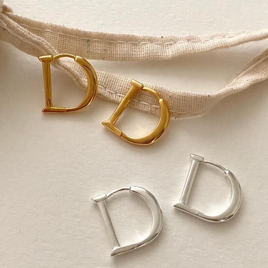 Minimalist Star-Shaped 925 Sterling Silver Hoop Earrings with Letter Detail Handmade for Women