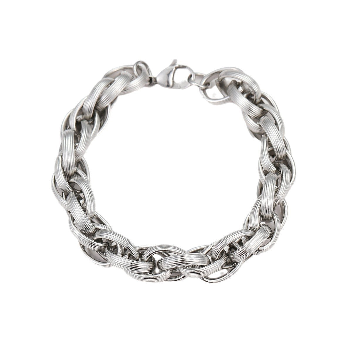 Minimalist Braided Stainless Steel Bracelet with Plated Finish for Women and Unisex Wear