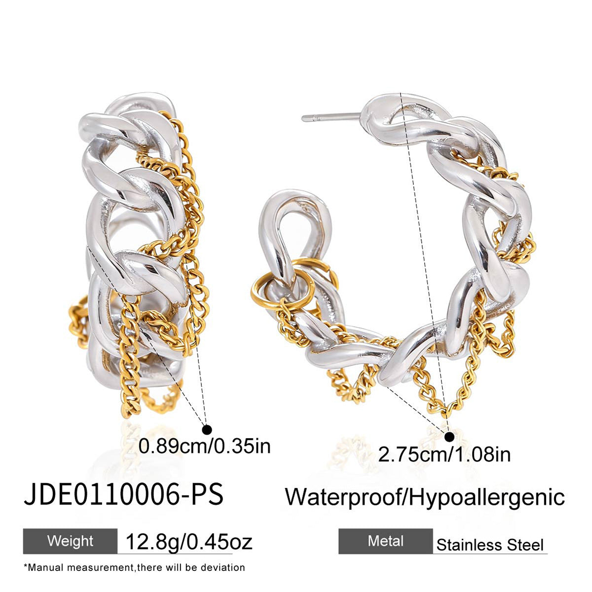 Pendientes colgantes geométricos de acero inoxidable con acabado chapado para mujer, joyería de oreja minimalista y a la moda
