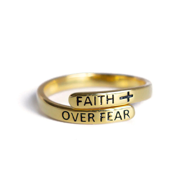 Minimalist Vintage Luxury Alloy Plated Cross Letter Open Ring Unisex Adjustable