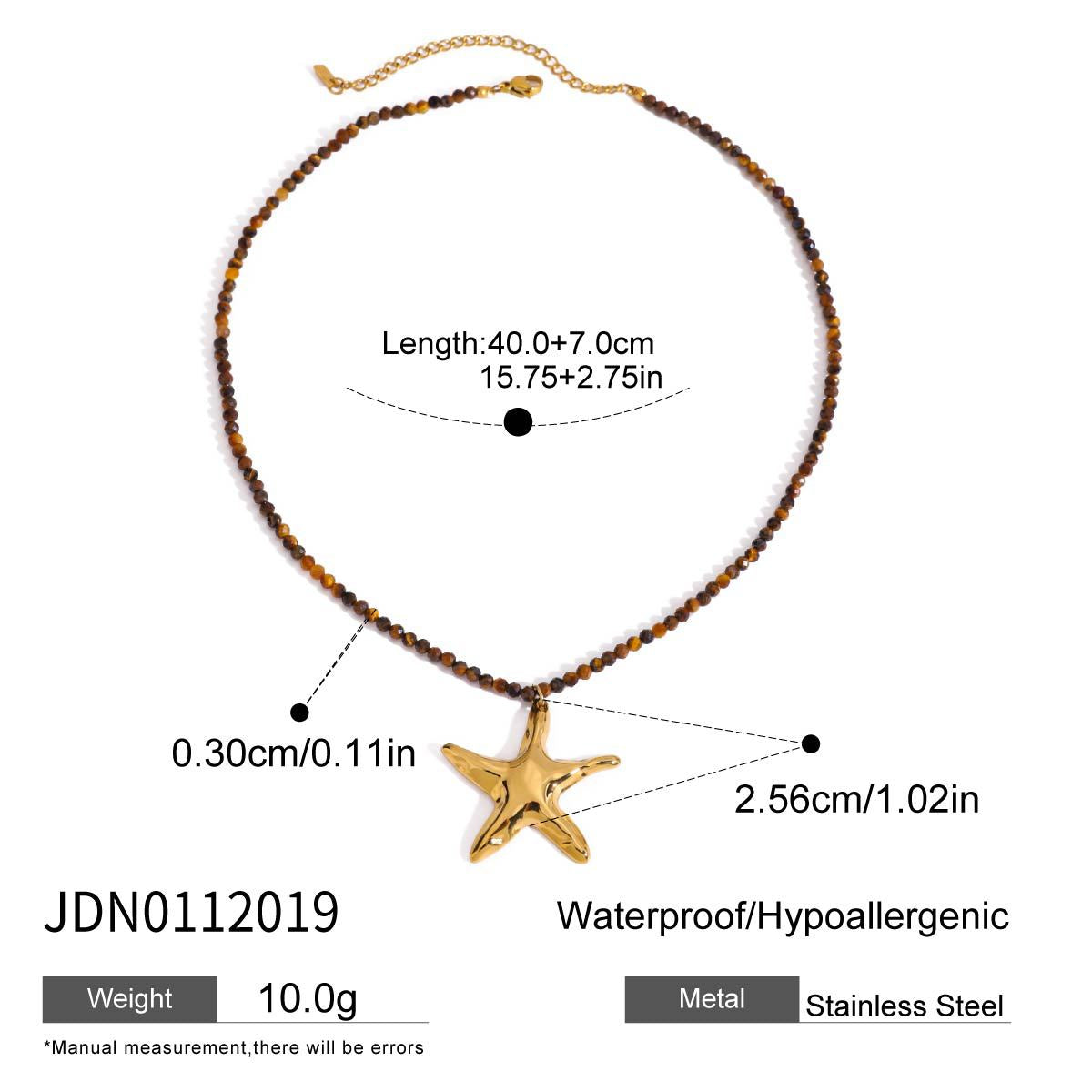 Casual Geometric Star Stainless Steel Plated Necklace with Titanium Steel Pendant for Women