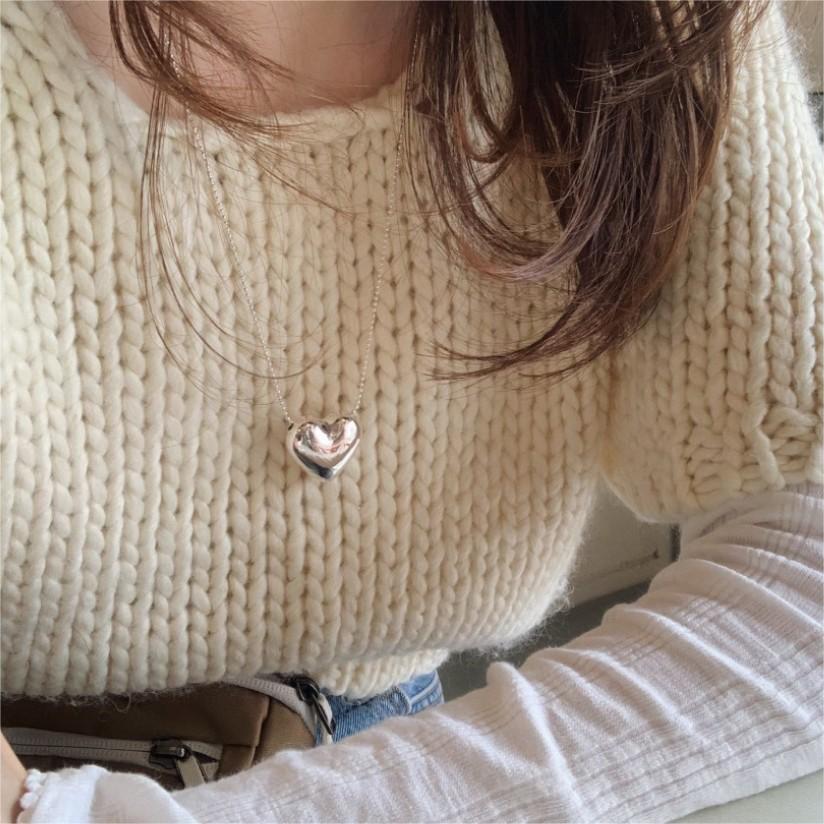 Collar minimalista con colgante de corazón en plata de ley 925 con cadena trenzada