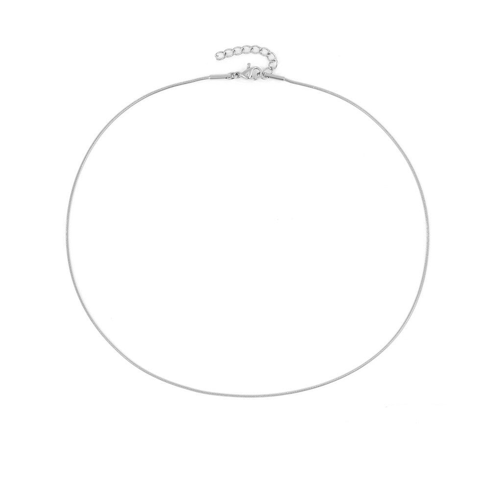 Collar Minimalista de Cadena de Serpiente de Acero Inoxidable en Capas para Hombres y Mujeres con Diseño en Forma de U y Acabado Bañado