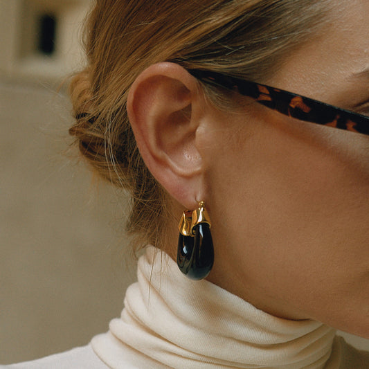 Minimalist Geometric Stainless Steel Hoop Earrings for Women with Plated Finish