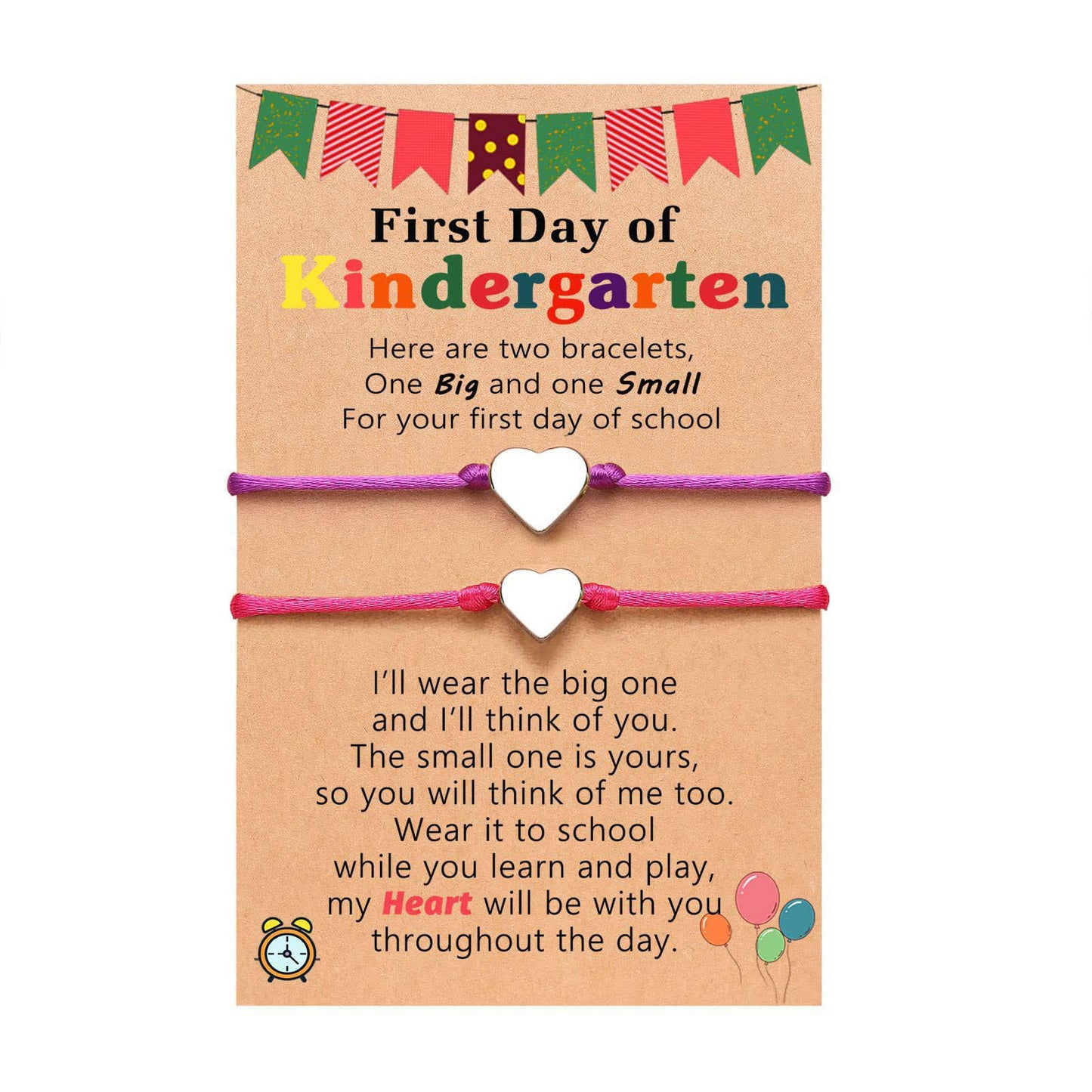 Sweet Heart Shape Handmade Braided Bracelet Unisex Gift Set with Card
