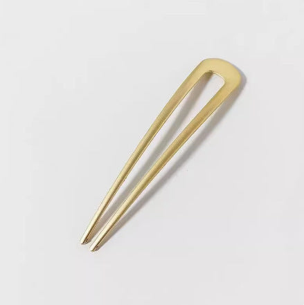 Minimalist Geometric Alloy Plated Hair Fork U-Shaped Hair Pin