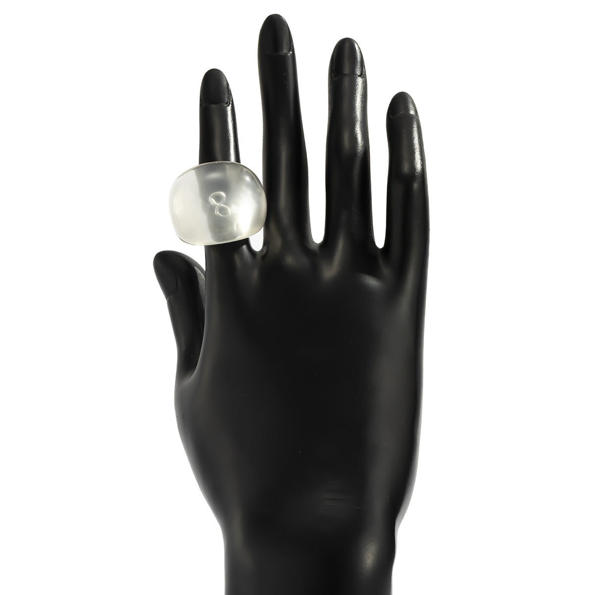 Minimalist Geometric Oval Polished Resin Ring for Women