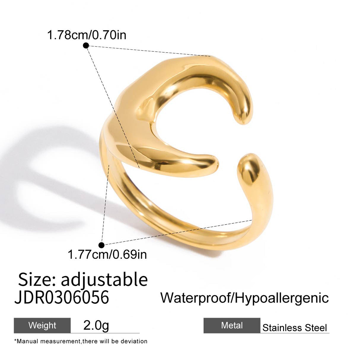Anillo geométrico de acero inoxidable con circonitas para mujer con acabado chapado, accesorio de moda minimalista