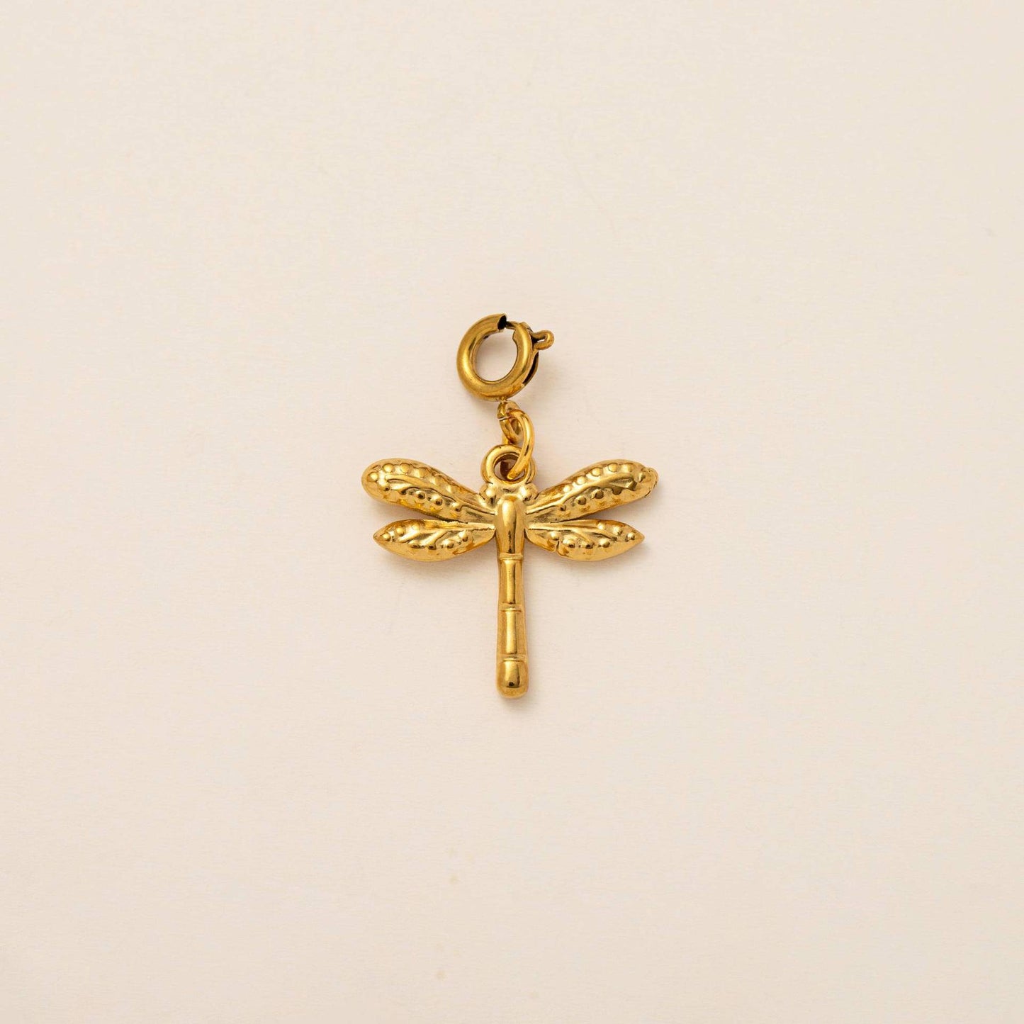 Vintage 18K Gold Plated Stainless Steel Animal Dog Pendant Charm Bar PVD Coated