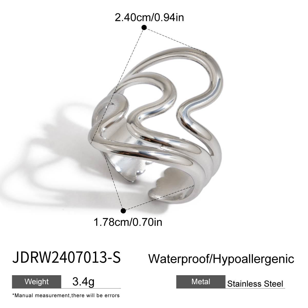 Geometric Plated Stainless Steel Ring for Women