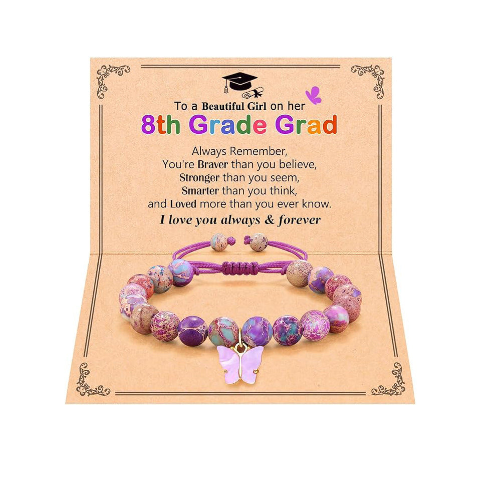 Handmade Woven Butterfly Stone Bracelet Unisex Gift