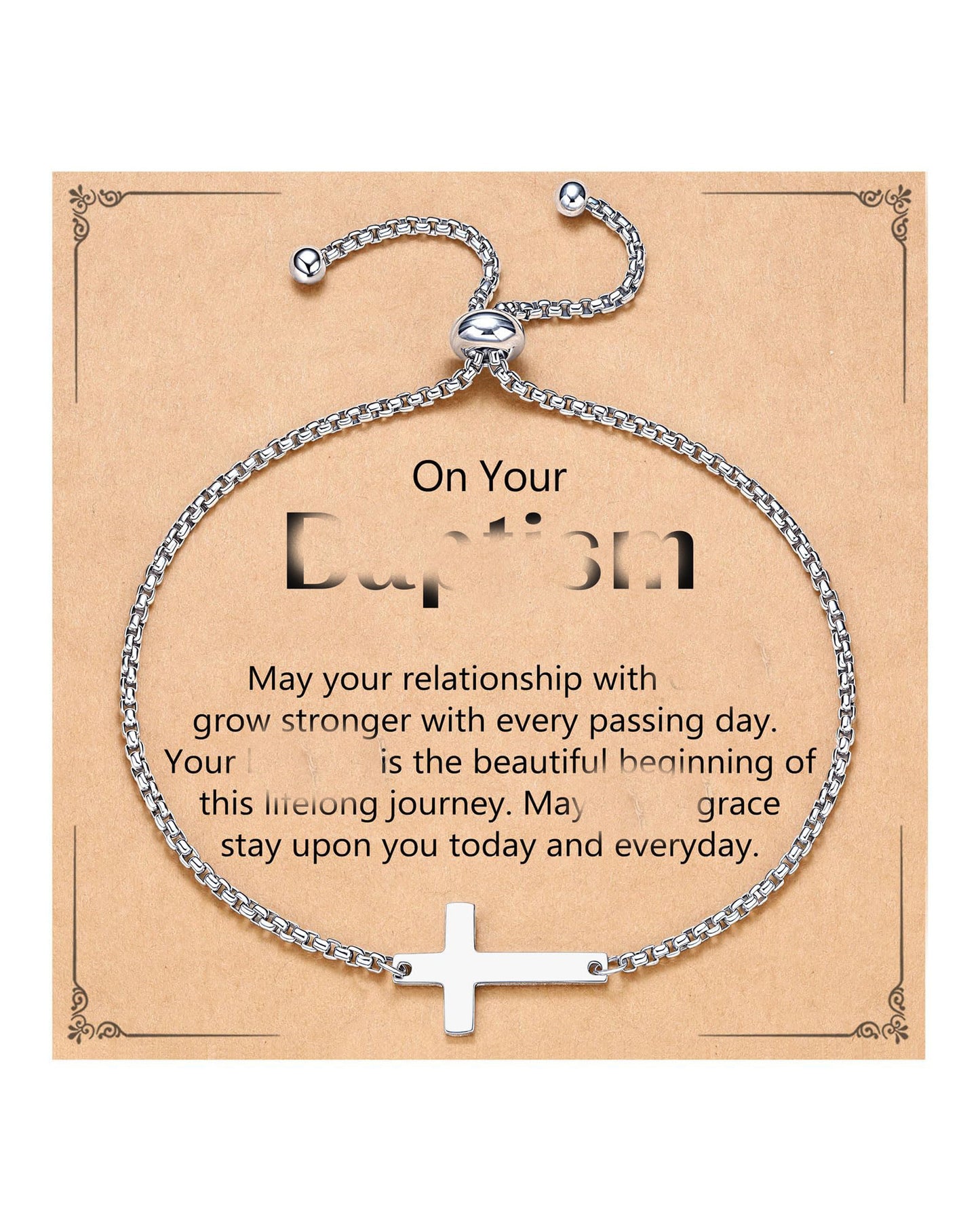 Elegant Stainless Steel Cross Bracelet for Women Adjustable Fashion Jewelry Gift