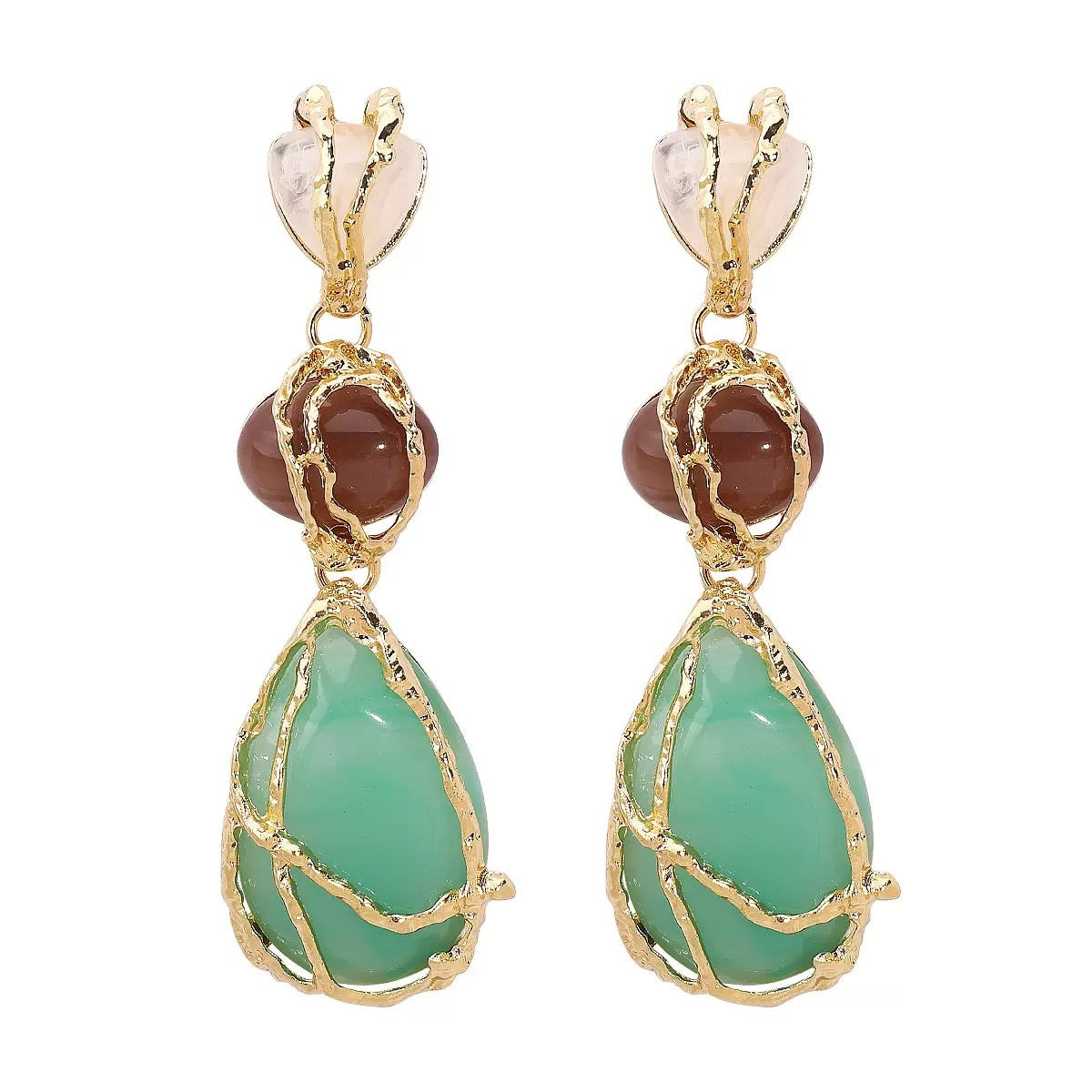 Orecchini pendenti da donna placcati in lega acrilica a goccia geometrici