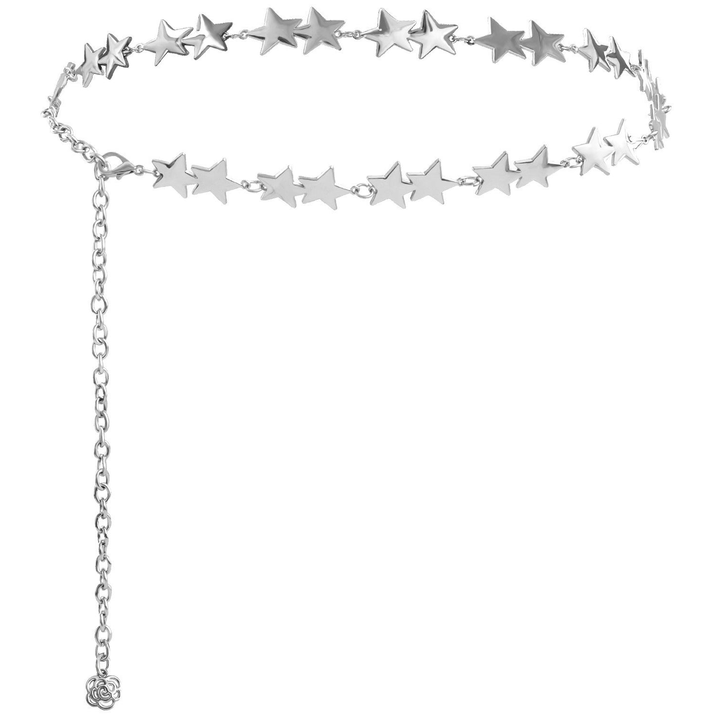 Punk Style Double Loop Metal Waist Chain for Women Body Chain Accessory for Dresses