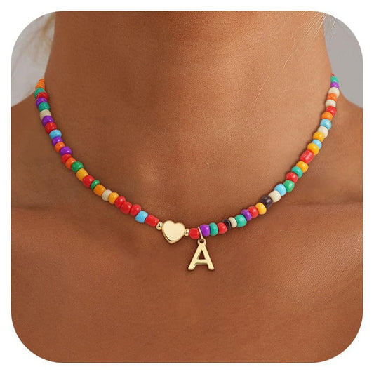 Minimalist Letter Stainless Steel Turquoise Pendant Necklace for Women
