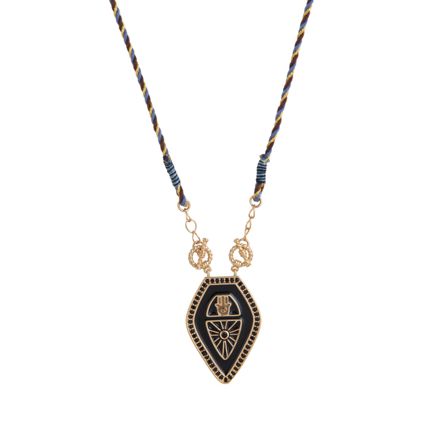 Minimalist Tarot Card Pendant Necklace for Women with Enamel Finish and Zircon Inlay on Gold-Plated Copper Chain