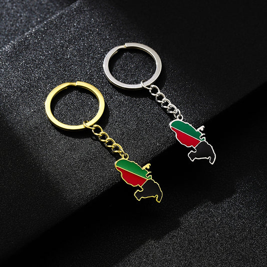Ethnic Style Titanium Steel Keychain Pendant with Enamel Finish for Men and Women