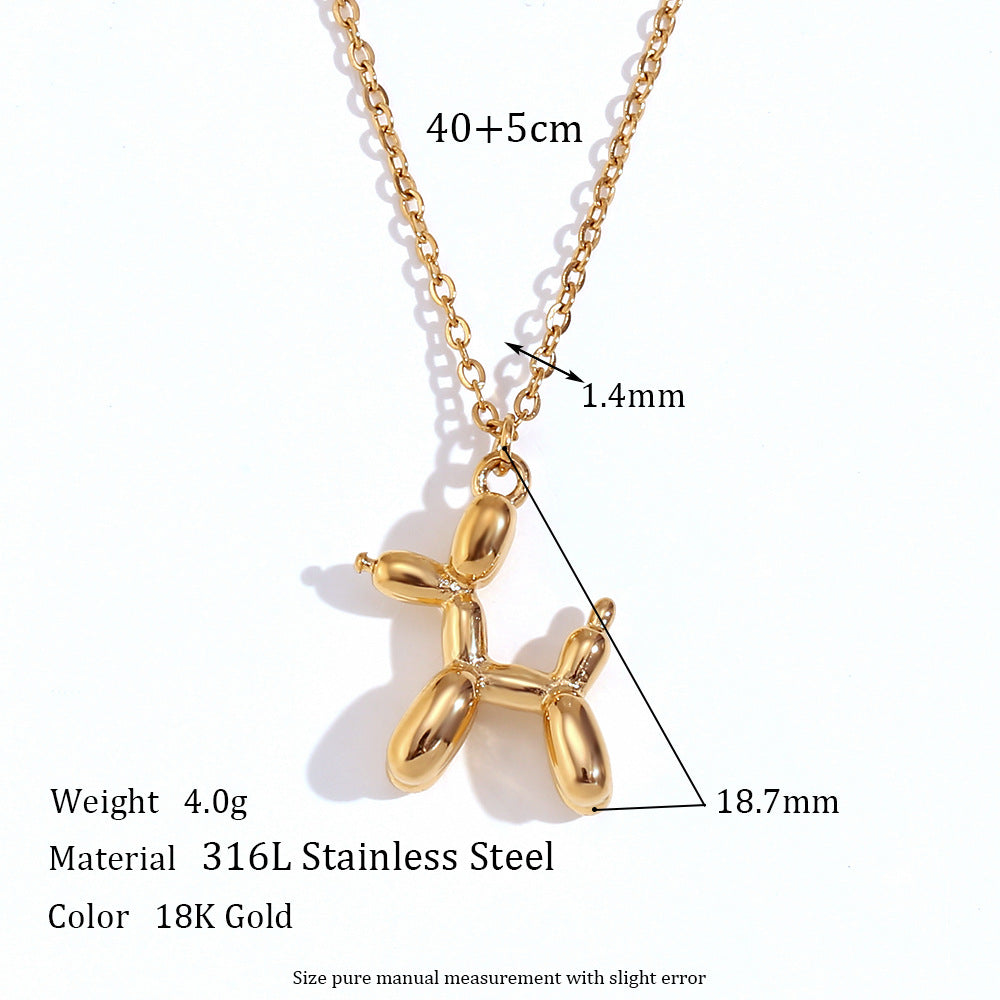 Minimalist Geometric Smile Pendant Necklace for Women in Stainless Steel with 18K Gold Plating