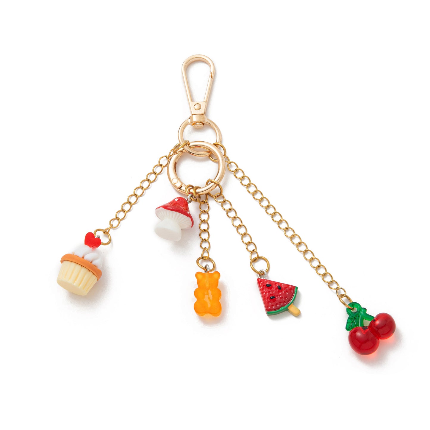 Sweet Acrylic Food Shape Bag Chain Charm with Fruit Pattern