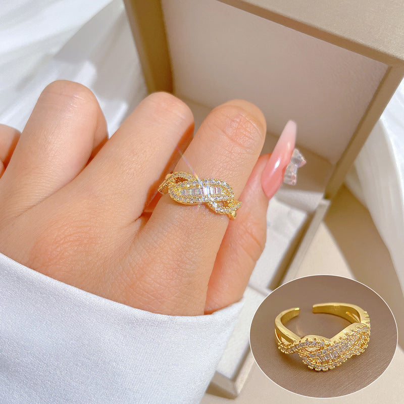 Cartoon Style Crown-Shaped Brass Ring with Plating Finish Adjustable Fashion Ring for Women